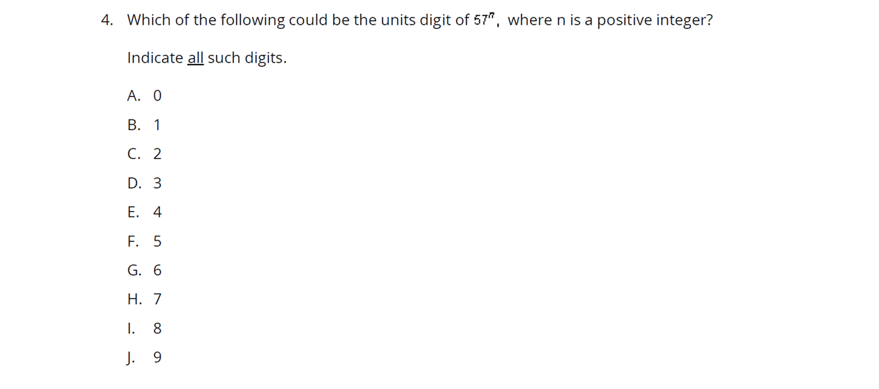 نمونه سوال چهارم Multiple Answer بخش کوانت آزمون GRE