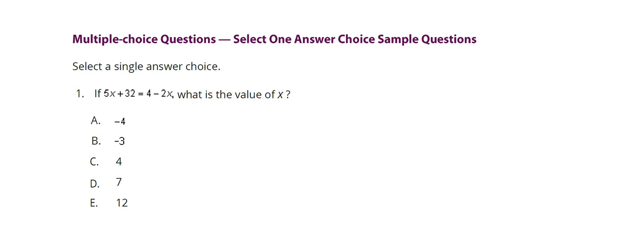 نمونه سوال اول Multiple Choice بخش کوانت آزمون GRE